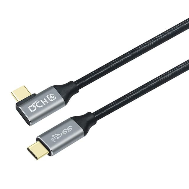 Detalle de DCHAV USB-C to USB-C cable (0.5m), 100W fast charging, 90° right-angle, USB 3.1 Gen 2 10Gbps PD 3.1