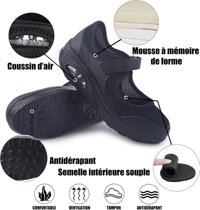 Detalle de Git-up Chaussures confort de travail pour infirmières antidérapantes, respirantes et réglables (femmes)