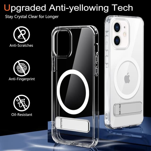 Detalle 1 de Coque iPhone 11 magnétique XTCASE avec MagSafe, support réglable et bumper antichoc transparent