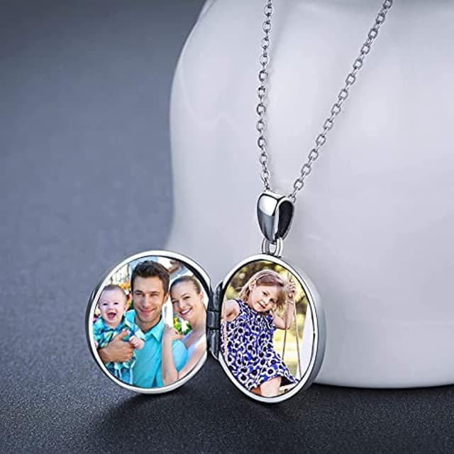 Detalle de PARYFO Medaillon- und Urnen-Halskette aus 925 Sterling Silber mit Pferd-/Lebensbaum-/Herz-Motiv – Keepsake-Schmuck am Kettenband