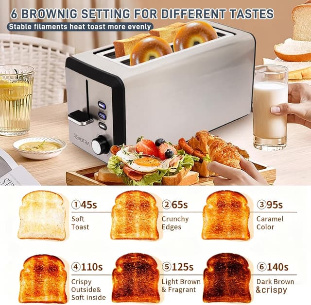 Thumbnail 1 de 4 Slice Long Slot Toaster 1.5" Slots 🍞