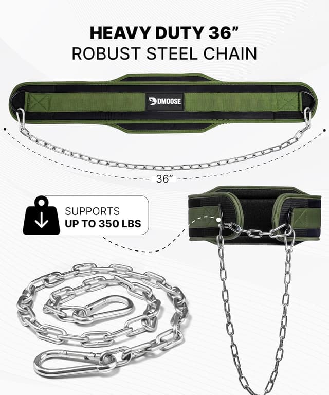 Detalle de DMoose Fitness dip belt 36 inch chain