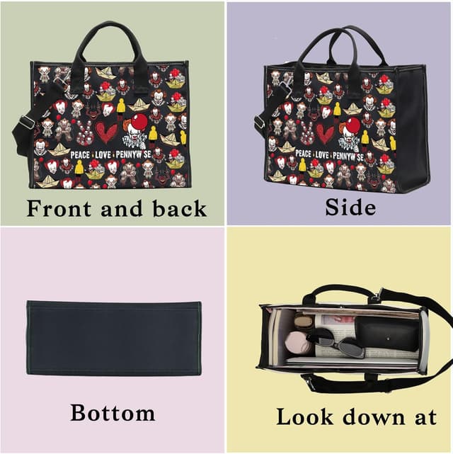 Detalle de LEVLO Cosmetic Make Up Bag – Peace Love Pennywise zipper pouch