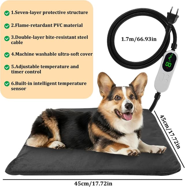 Detalle de OCCOUMR Haustier Heizkissen 45x45 cm