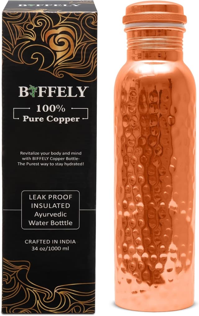 Detalle 2 de BIFFELY Copper Water Bottle 34oz 🥤