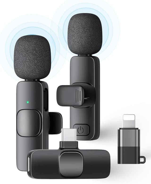 Imagen de KUKIHO Lavalier Mikrofon 2‑Sender für Smartphone en OfertitasTOP