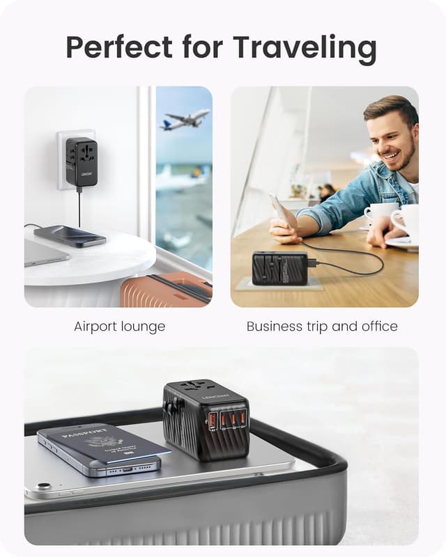 Thumbnail 6 de LENCENT 120W Universal Reiseadapter Weltweit – Reise-Stecker mit 3× USB-A und 1× USB-C (GaN III)