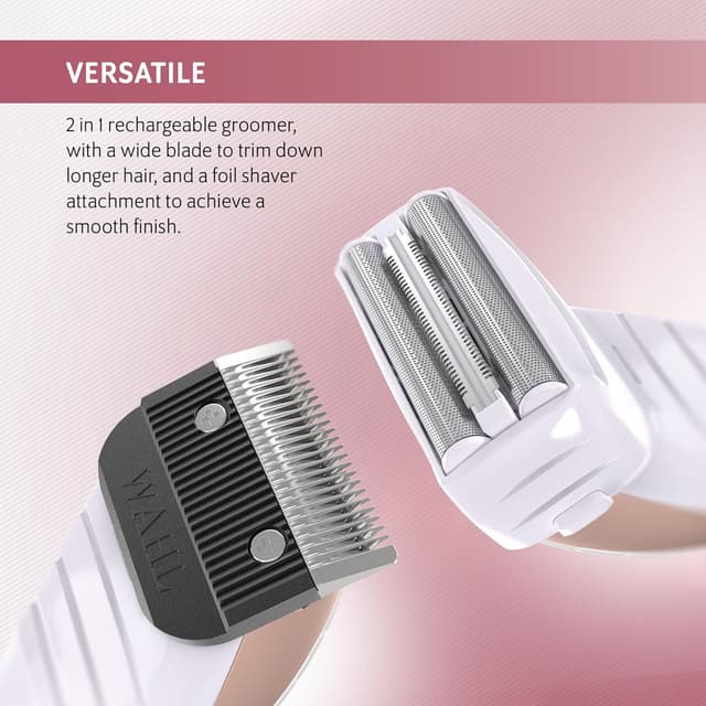 Detalle de Wahl Shave & Smooth 2 in 1: rasoio donna ricaricabile per corpo e modellatore sopracciglia di precisione