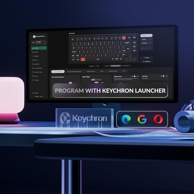 Detalle 2 de Keychron Q1 HE Wireless Gaming Keyboard (75% ISO UK) with Hall Effect Switches, Bluetooth 5.1/2.4GHz & Hot-Swap – Shell White