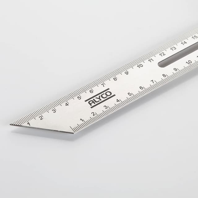 Detalle 2 de Alyco 197399 falsa squadra in acciaio inox con manico in alluminio, 300 mm