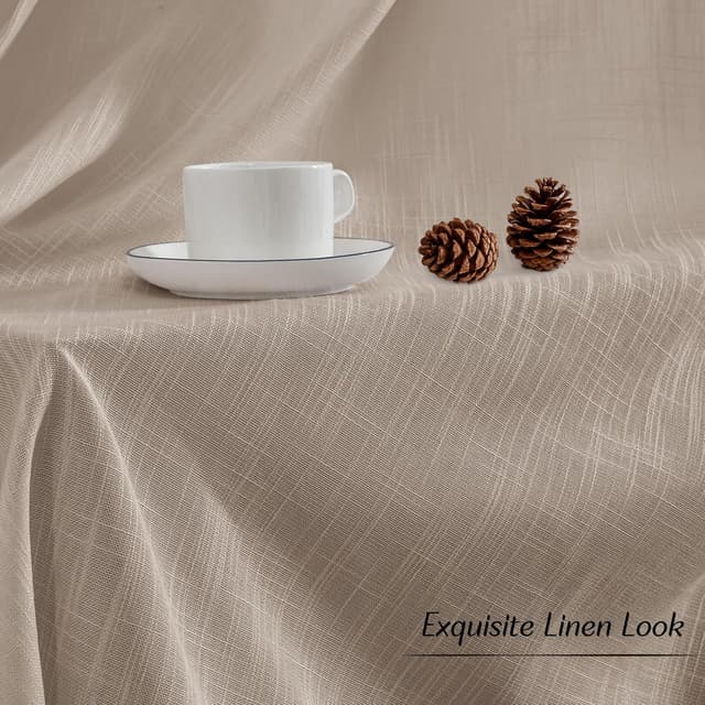 Detalle de Ystyle rideau voilage transparent effet lin, lot de 2 (140x260 cm), avec œillets