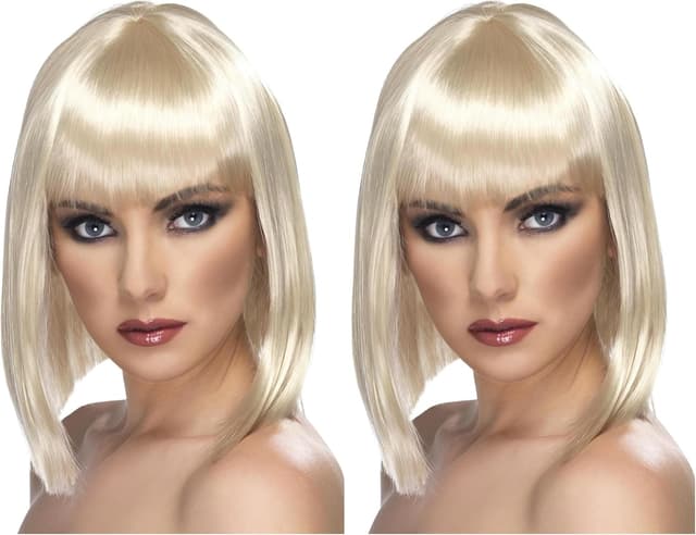 Thumbnail 4 de Smiffys Peluca glamurosa blanca corta con flequillo ðŸŽ