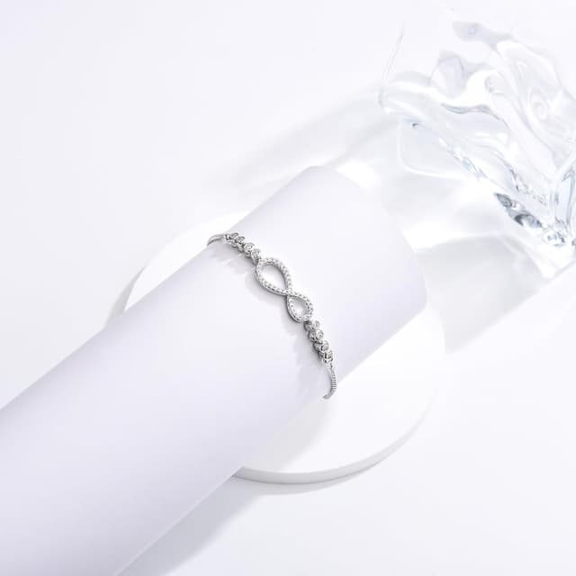 Detalle de USEEDOVIA Unendlichkeitszeichen-Armband mit AAA-Zirkonia für Mama, Tochter, Oma & Schwester