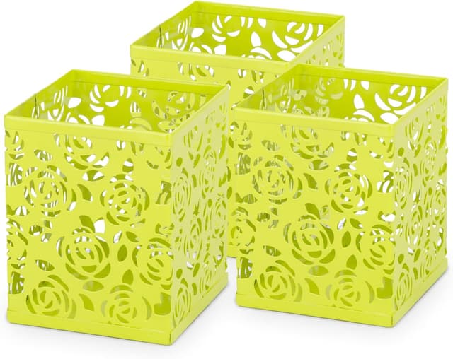 Detalle 2 de RICOO Pot à Crayon B003-F en métal fuchsia : organisateur de bureau et porte-stylo