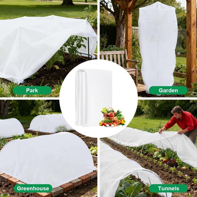Thumbnail 6 de AOOWU voile d’hivernage 2,5 x 10 m (30 g/m²) pour plantes et cultures