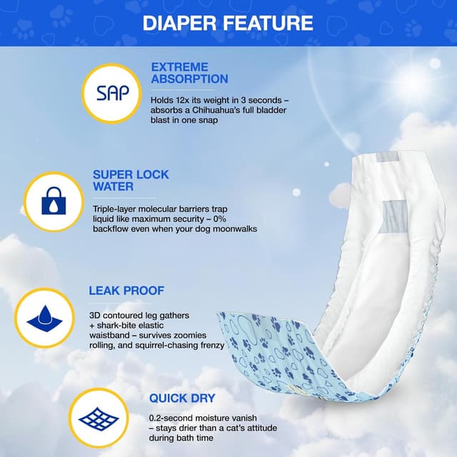 Thumbnail 2 de Flying Paws 52 Pañales para Perros Macho