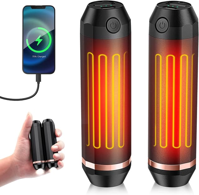 Imagen de 2-Pack Rechargeable Hand Warmer 10000mAh with 3 Heat Levels en OfertitasTOP