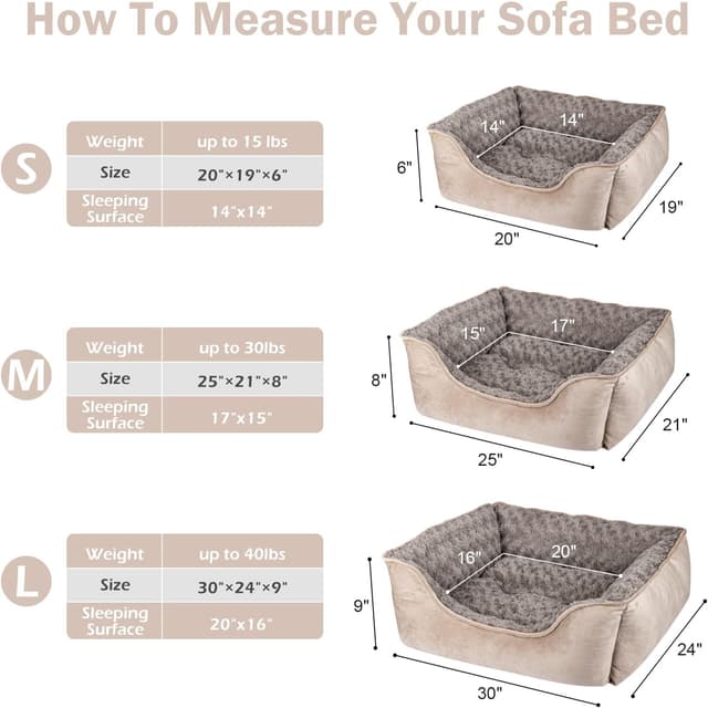 Thumbnail 3 de JOEJOY Rectangle Dog Bed 30x24x9