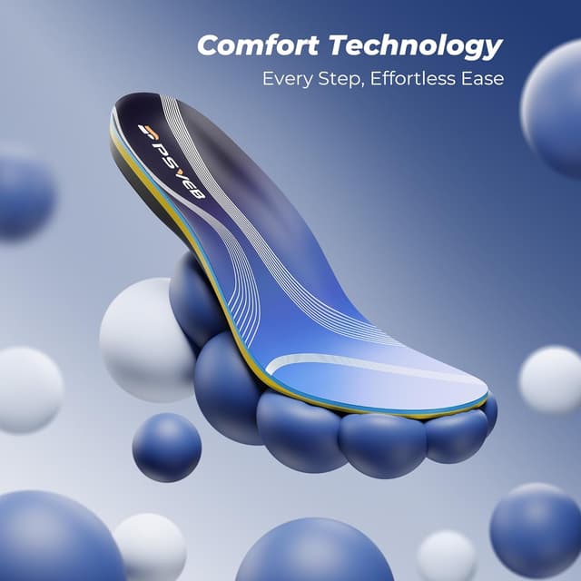 Detalle 2 de Psveb durable arch support orthotics for plantar fasciitis (medium arch), for men & women