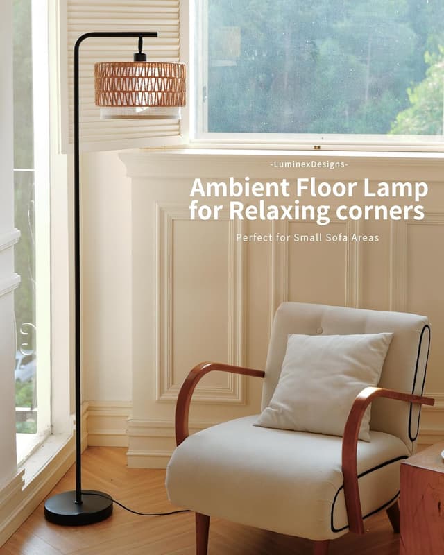 Thumbnail 6 de Lampadaire Rotin Style Bohème 175 cm