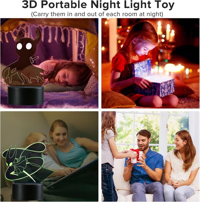 Thumbnail 6 de QQAAMZ Hollow Knight lámpara 3D 16 colores