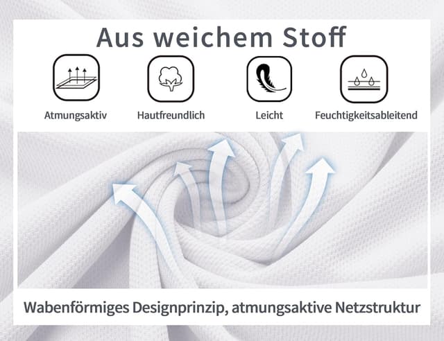 Detalle de geeksport Herren-Poloshirt Kurzarm: Funktions-Polo für Golf, Outdoor & Freizeit