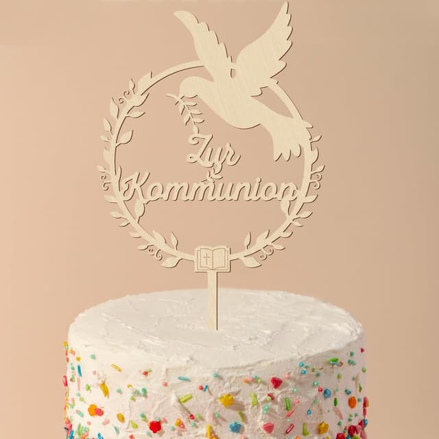 Thumbnail 5 de Giftota Kommunion Cake Topper aus Holz