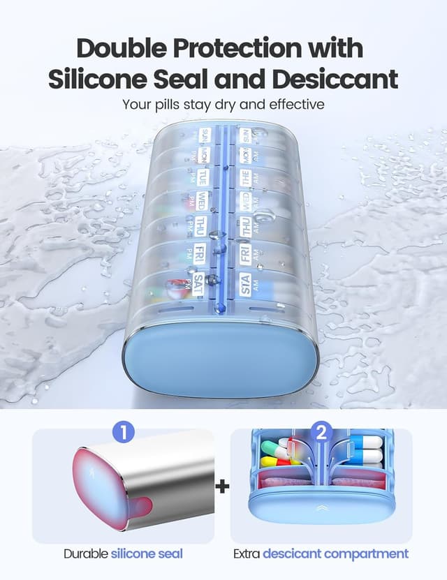 Thumbnail 2 de VAYDEER AM/PM Pill Organiser 14-compartment weekly case 💊