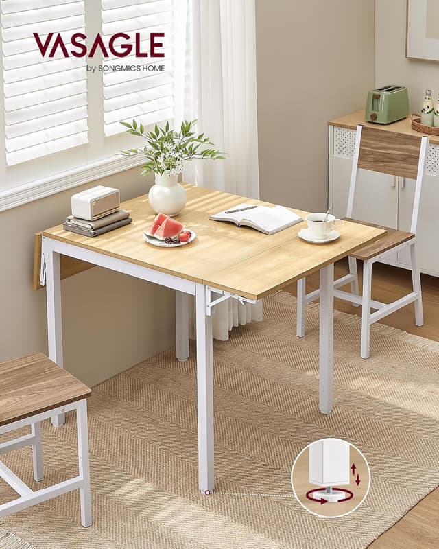 Detalle 2 de VASAGLE Tavolo da Pranzo Estensibile 78x120 cm