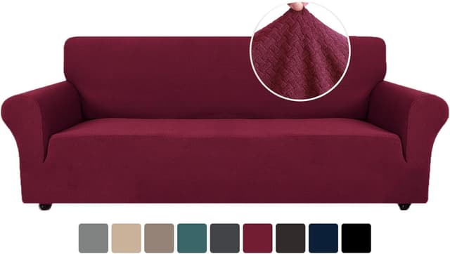 Detalle de Ystyle Copridivano 3 posti con braccioli elasticizzato antigraffio Bordeaux