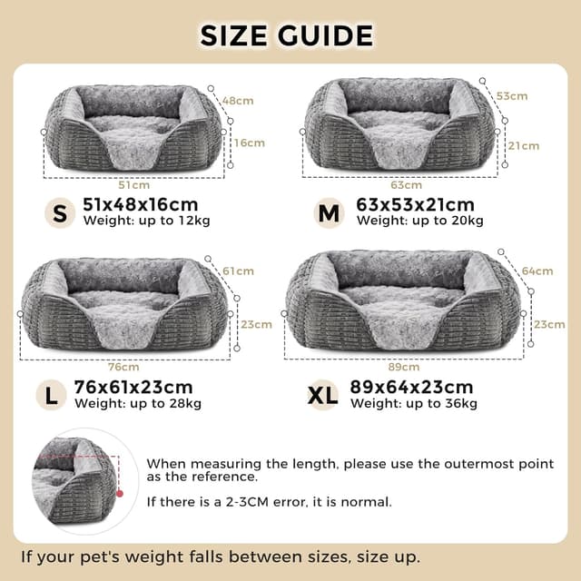 Detalle de Heymamba Extra Large Dog Bed XL 89x64x23CM