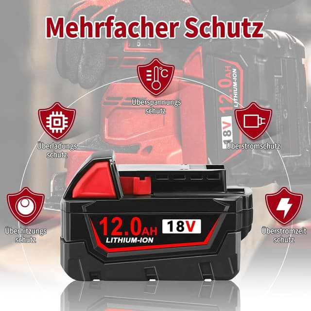 Thumbnail 4 de Milwaukee kompatibler Akku 18V 12,0Ah