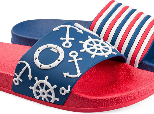 Detalle de Dedoles Badeschuhe & Hausschuhe für Damen, Herren und Kinder – bequeme Badesandalen mit lustigen Designs