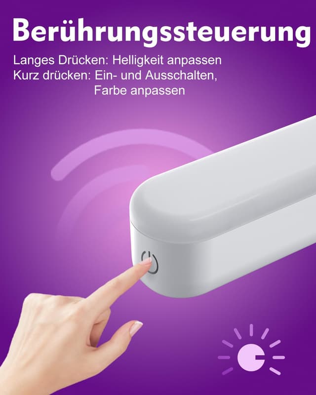 Detalle de LED Schminktisch Beleuchtung – dimmbares Vanity-Mirror Licht, 4000-mAh Akku (kabellos)