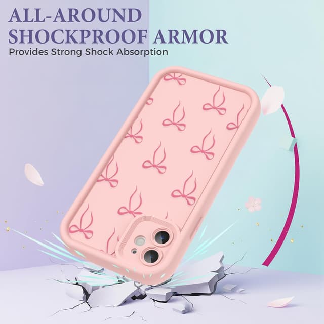 Detalle de FUXICASE Silicone Case for iPhone 11 (Pink Bow) — Soft TPU/ Silicone, Shockproof Protection