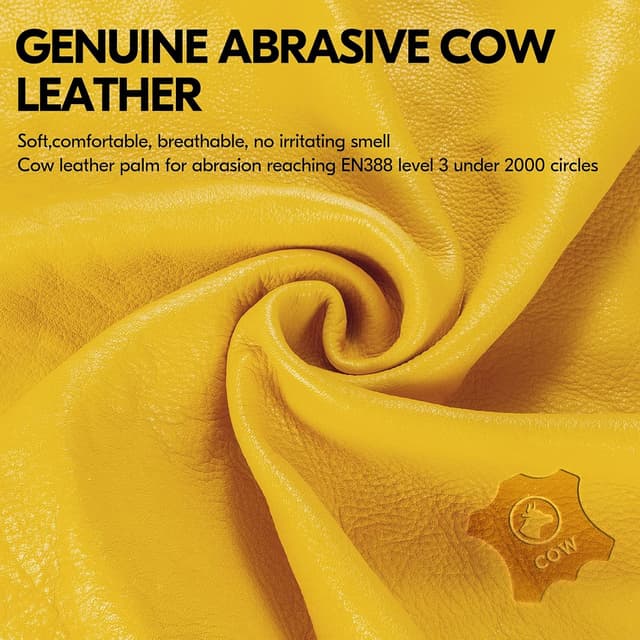 Detalle de Guanti da giardinaggio lunghi Vgo... in pelle antispina, antivibranti e touchscreen (1 paio)