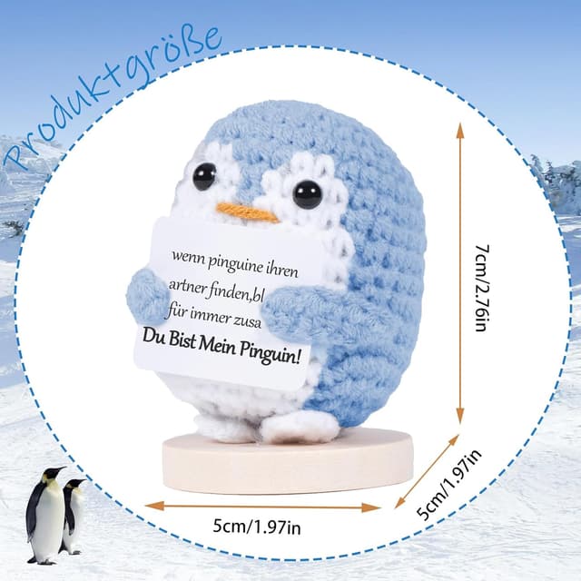 Detalle 2 de BOAITE Ich Liebe Dich Geschenk Pinguin