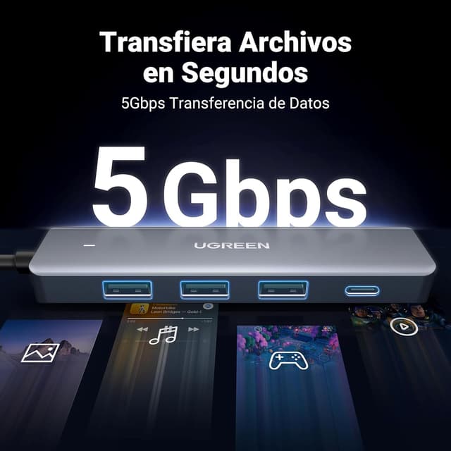 Thumbnail 1 de UGREEN Hub USB 3.0 Multipuerto 5Gbps para PC y Consolas ⚡
