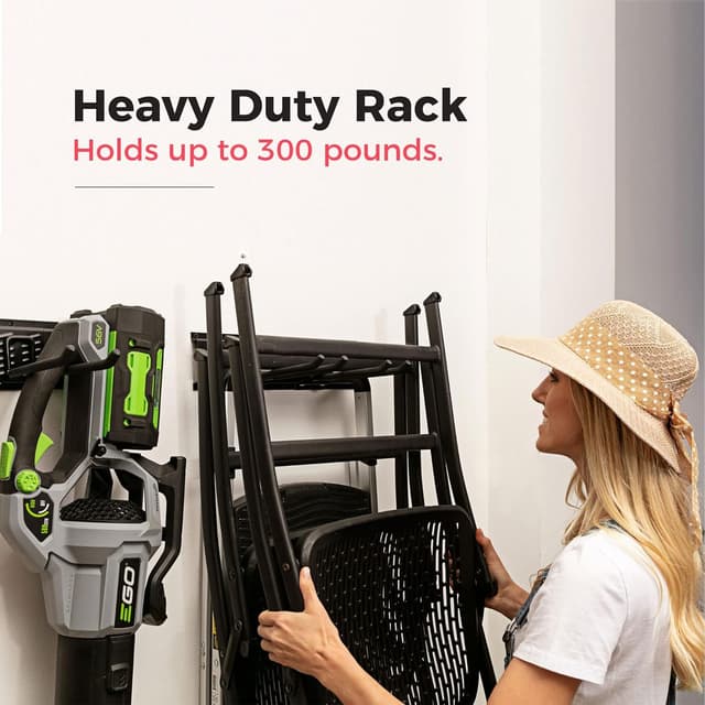 Detalle de TIDYME Garage Tool Organizer Wall Mount (48 in) with Adjustable Hooks — 300 lbs Capacity, Anti-Rust Steel Storage Rack