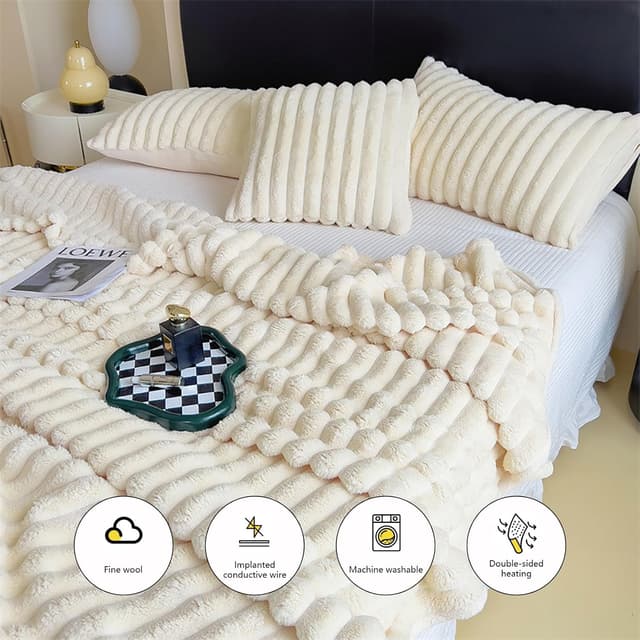 Detalle de MeYuxg Kuscheldecke Flauschig 180x200