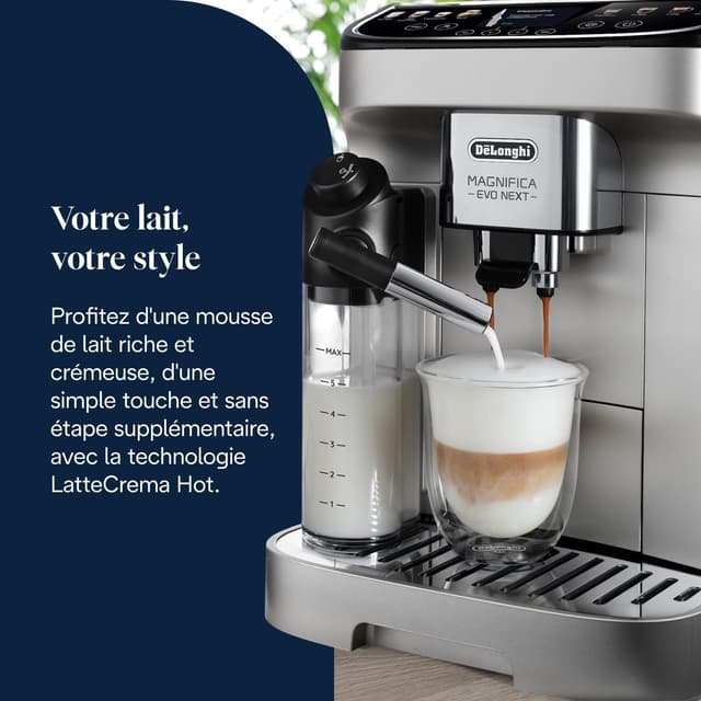 Thumbnail 6 de De’Longhi Magnifica Evo Next Perfetto (ECAM312.80.SB) – Machine à café automatique avec lattecrema et écran tactile couleur
