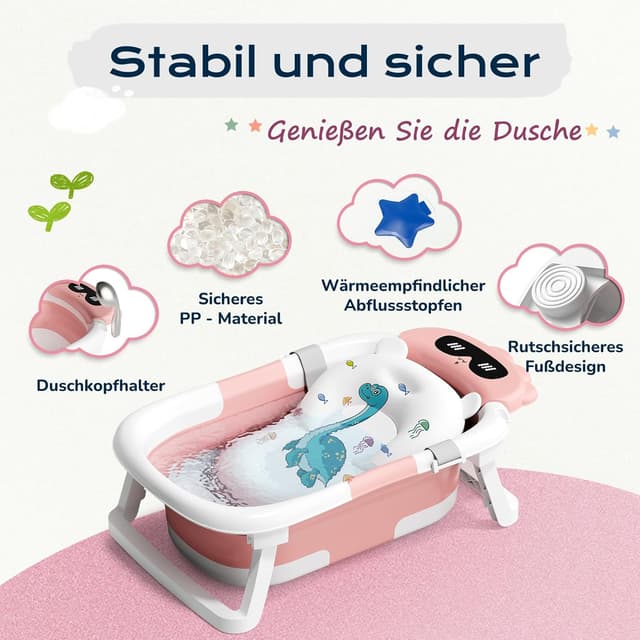 Thumbnail 3 de COOSEYA Baby Badewanne 0–18 Monate Rosa