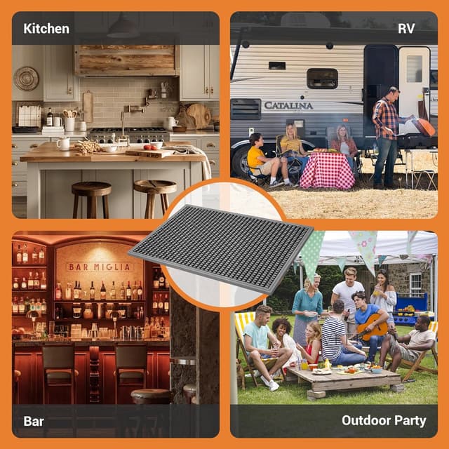 Thumbnail 5 de ZJWZLG Bar Mat 18x12 inch Non-slip Rubber Mat