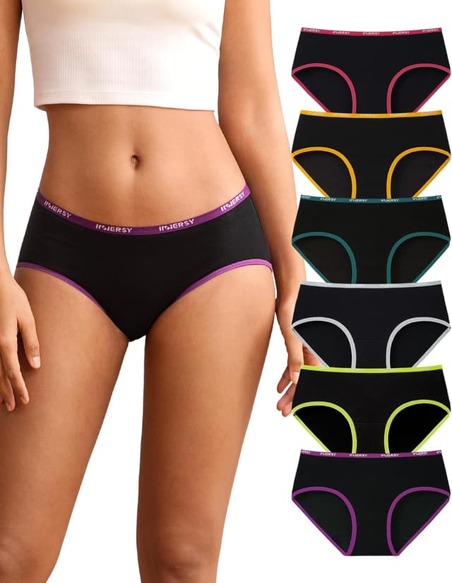Detalle de INNERSY Unterhosen Damen Hipster 6er Pack