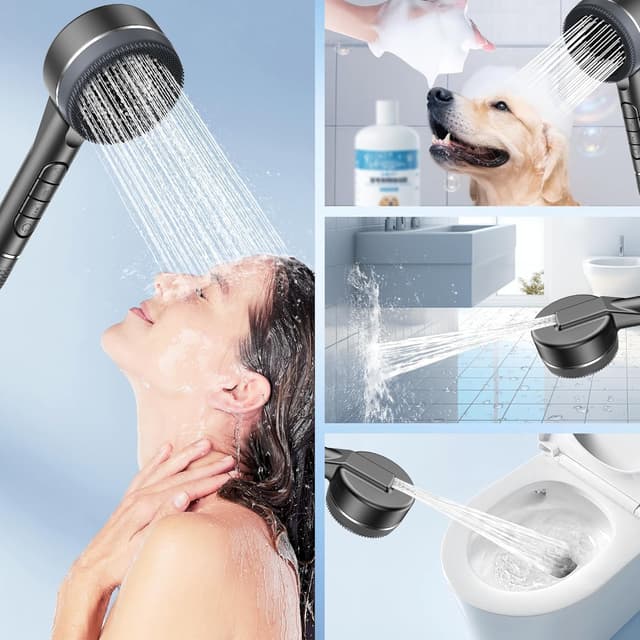 Thumbnail 6 de Hard Water Filter Shower Head with 15-Stage Filter, 4 Spray Modes and 1.5m Hose (Grey)