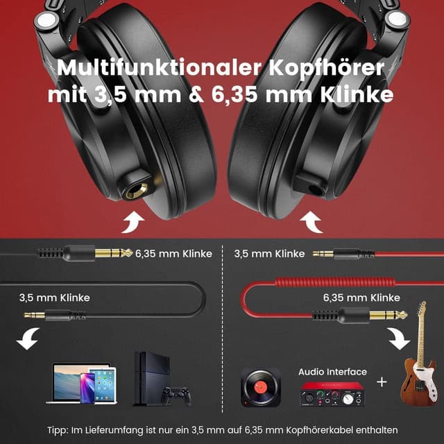 Detalle de OneOdio Over-Ear DJ-Kopfhörer Professionell