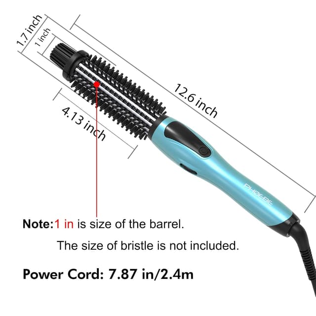 Detalle de PHOEBE 1-Inch Curling Iron Brush with Ceramic & Tourmaline Ionic Tech, Anti-Scald Bristles