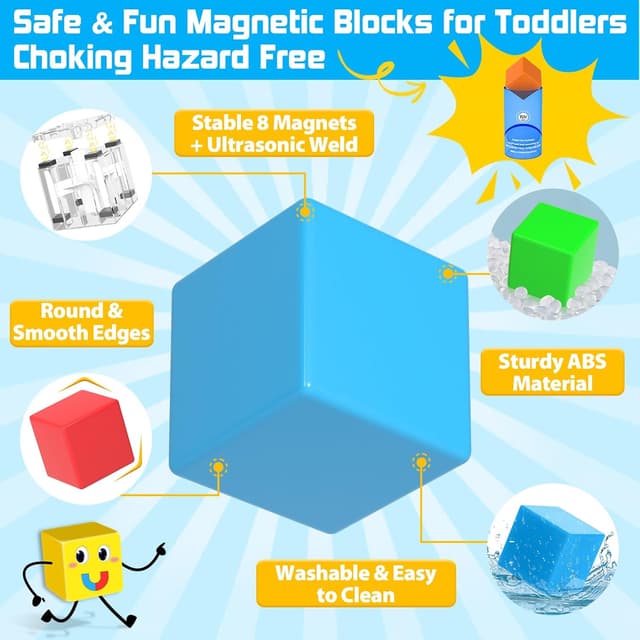 Detalle 2 de 48PCS Magnetic Blocks Large STEM Toy for Ages 3–6 🧩