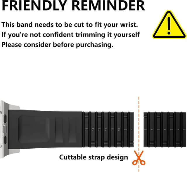 Detalle 2 de VKEOO Modern Silicone Watch Band for iWatch Ultra 2 / Ultra & Series 10–7 (44mm–49mm)