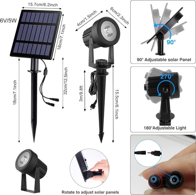Detalle 1 de NATPOW Solar Spot Lights 6-in-1 RGB